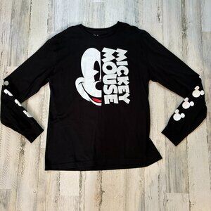 Mickey Mouse Men's Size XL Long Sleeve Tee Black/White Disney Shirt